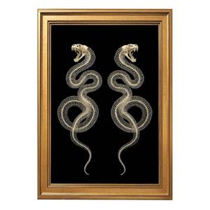 lot 13609 image: KJMVSEW Vintage Framed Gothic Snake Skeleton Wall Art Trendy Elegant Snake Skeleton Poster Retro Animals Canvas Print Dark Moody Aesthetic Home Decor for Bedroom Office Wall Decoration 12x16inch