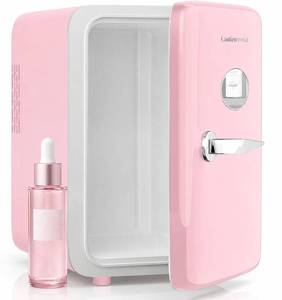 lot 13617 image: CUTIEWORLD 4L Skincare Fridge, Mini Makeup Fridge for Cosmetics, Candy Pink
