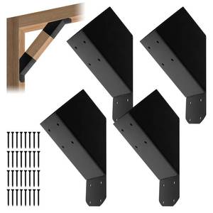 lot 13621 image: Rasugarlary Pergola Brace, 4 Pcs 45-Degree Angle Support Bracket Post and Beam Knee Bracket Fit for 4ftftx4ftft Wood Posts Heavy Duty Connector Brace