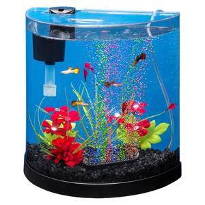 lot 13626 image: Tetra Half-Moon 3 Gallon Starter Fish Tank Kit