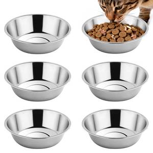 lot 14113 image: Tifanso 6PCS 5.6in Stainless Steel Whisker Friendly Cat Food and Water Bowls