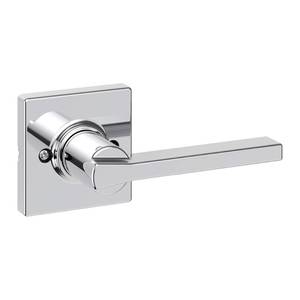 lot 14125 image: Kwikset Casey Single Sided Dummy Door Lever, Reversible Non-Turning PushPull Handle, for Pantry, Closet, and French Doors, with Microban Protection in Polished Chrome