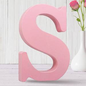 lot 14133 image: AOCEAN 8 Inch Pink Wood Letters Unfinished Wood Letters for Wall Decor Decorative Standing Letters Slices Sign Board Decoration for Craft Home Party Projects (S)