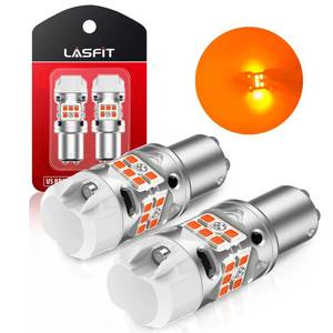 lot 14139 image: LASFIT T3 1157 LED Bulb Amber Built In Resistor Yellow Turn Signal CANBUS Error Free 500percent Bright Blinker 1157A 1157NA 2057 2357 2357A 7528 1034 BAY15D Front DRL Parking Light Anti Hyper Flash(2pcs)