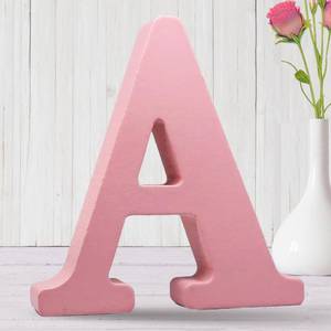lot 14140 image: AOCEAN 8 Inch Pink Wood Letters Unfinished Wood Letters for Wall Decor Decorative Standing Letters Slices Sign Board Decoration for Craft Home Party Projects (A)