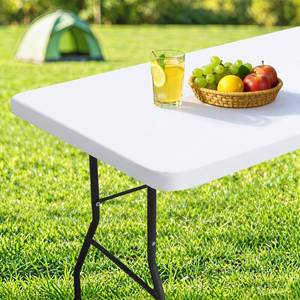 lot 14146 image: homing Rectangle Table Cloth Cover 5 Foot White Elastic Fitted Tablecloth