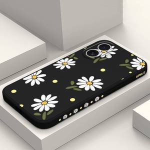 lot 14148 image: LEECG for iPhone 17 Case, Flower Protective Bumper Slim Soft Phone Cover for iPhone 17 6.3 inch, Daisy Black