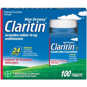lot 14156 image: Claritin Allergy Medicine for Adults, 24-Hour Non-Drowsy Loratadine 10mg Pills, Antihistamine, 100 Tablets