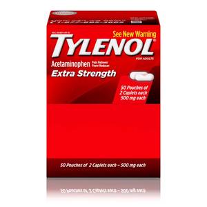 lot 14157 image: Tylenol Extra Strength Caplets, 500 mg Acetaminophen, 50 x 2 ct