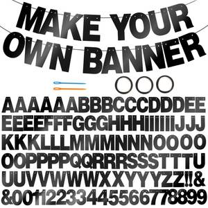 lot 14160 image: BEISHIDA Double-sided Black 116PCS A-Z DIY Letter Custom Banner Party Decor