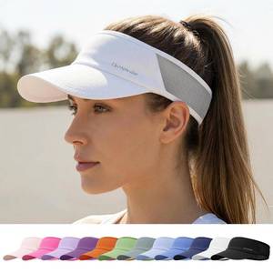 lot 14165 image: OnWander Sport Sun Visor Hat for Women Men - Lightweight Stretchy Polyester Spandex Quick Dry Sweatband Wrinkle Resistant White Medium