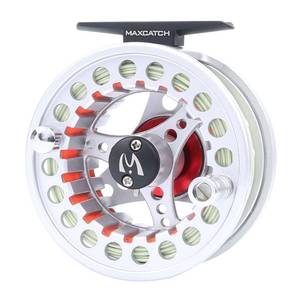 lot 14172 image: M MAXIMUMCATCH Maxcatch ECO Pre-Loaded Fly Fishing Reel Aluminum Body with Fly Line, Backing, Leader(34wt 56wt 78wt) (Silver ECO Reel with Line, 56 wt) (Parts Only)