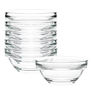 lot 14188 image: Iyulania 1.5 oz Clear Glass Bowl, Mini Prep Dish for Salt and Spices, Dishwasher and Microwave Safe, Stackable, Set of 6