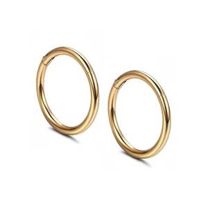 lot 14191 image: Serenity Sleepers Hypoallergenic Nose Rings 18G 316l Surgical Steel Septum Jewellery Hinged Segment Ring Body Piercing Nose Hoop Lip Rings Nose Helix Cartilage Rook Earrings For Men Women Unisex - Silver Gold Black (Gold, 8mm)