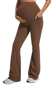 lot 14192 image: JOYSPELS Maternity Flare Leggings Over The Belly with Pockets � Soft, Comfortable Pregnancy Yoga and Daily and Work Pants