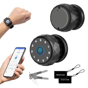 lot 14205 image: Smart Door Knob Fingerprint Door Lock with Keypad,6 in 1 to Unlock for Home