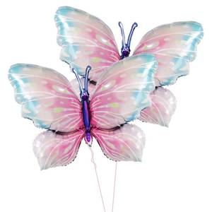 lot 14207 image: 2 Pcs Pink Blue Butterfly Balloons Giant Butterfly Foil Mylar Balloon Butterfly Themed Party Girl Party Wedding Birthday Party Decoration Supplies