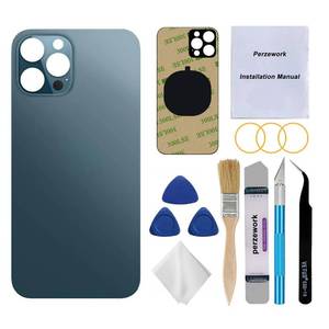 lot 14214 image: Perzework OEM Rear Back Glass Replacement (Pacific Blue) Compatible with iPhone 12 pro max 6.7 inches All Carriers with Pre-Installed Adhesive and Repairing Tool Kits