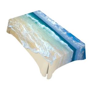 lot 14228 image: TKS MITLAN Ocean Beach Tablecloth Decor Clouds Coast Sky Wave Sunny Scenic Table Cloth Dining Room Kitchen Table Cover 60in X 84in OblongRectangle