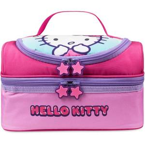 lot 14243 image: Get Trend Hello Kitty Kids Reusable Insulated Lunch Bag, Lightweight Cooler Bag, Dual Compartment with Handle, Fits Kids Lunch Box for School, Picnic, Kawaii Gifts for Girls (Pink Hello Kitty)
