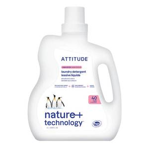 lot 14253 image: ATTITUDE Liquid Laundry Detergent, EWG Verified, HE Compatible, Plant-Based and Vegan, Natural Laundry Soap, Unscented, 40 Loads, 67.6 Fl Oz