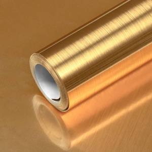 lot 14260 image: Cohoo Home Stainless Steel Contact Paper Peel and Stick Gold 17.7in197in