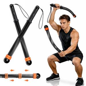 lot 14264 image: RENRUI Cordless Battle Ropes with Adjustable Resistance Springs - Weighted Ropeless Battle Rope for Home Gym Exercise, Portable Workout Equipment for Strength Training and Cardio Fitness Orangeand Black