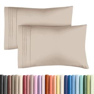 lot 14268 image: Standard Pillow Cases Set of 2 - Ultra Soft Cozy Pillowcase Covers - Wheat