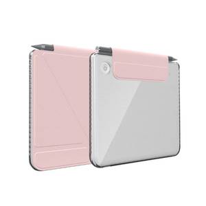 lot 14271 image: TUDIA M-FLIP Detachable Clear Magnetic Case for Kobo Libra Colour (2024) - Auto WakeSleep Shockproof Slim Transparent Back Magnetic Fold Cover with Stylus Holder (Pink)
