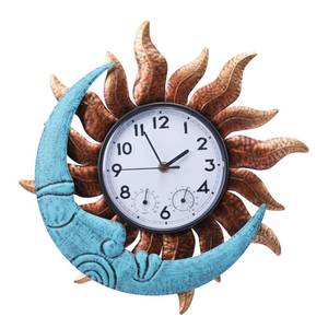 lot 19954 image: MUMTOP Outdoor Clock, Sun and Moon Clock for Patio Pool Garden Home Decor (Broken Clock Face Cover)
