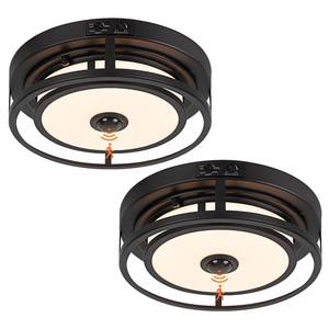 lot 19968 image: Yolsunes 12 Inch LED Motion Sensor Outdoor Ceiling Light Black 1 Pack