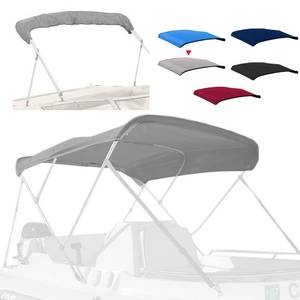 lot 19969 image: Seapisode 4 Bow Marine Grade Fade and Crack Resistant Bimini Top Replacement Cover, Heavy-Duty Waterproof and UV-Proof Sun Shade Boat Canopy, Easy Install Zipper Sleeve Boat AwningWithout Frame, Grey