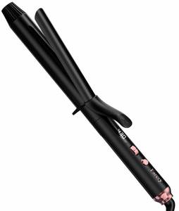 lot 19974 image: Farery Long Barrel Curling Iron 1 14 inch, 1.25 Inch Curling Iron for Long Hair, Infused Argan Oil and Keratin, Lasting Styling, 11 Adjustable Temp, Include Clips and Silicone Pad