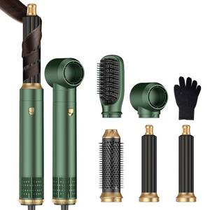 lot 19988 image: Blow Dryer Brush 5 in 1 Set,Negative Ion Air Curling Wrap Air Curler, Hot Air Styler Round Brush Blow Dryer Curling Iron Hair Styling Tools Gift for Dry,Volumize, Straight,Curl,100-120V