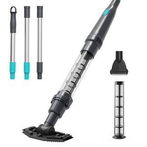 lot 19990 image: PoolMr Handheld Pool Vacuum for Above Ground Pool and Hot Tub Vacuum, with 2 Brush Heads, 90 Mins Running Time, 13.2 GallonsMin Powerful Suction, Ideal for Cleaning Debris and Sand Underwater, Black