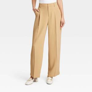 lot 20219 image: Womens Signature Crepe Essential Trouser - A New Day Tan 10 High Rise, Straight Leg, 30.5 Inseam