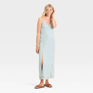 lot 20335 image: Womens Cami Denim Maxi Dress - Universal Thread Light Wash S