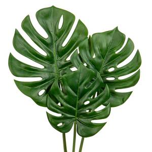 lot 20342 image: DILATATA 3 Pack Artificial Monstera Leaves with Long Stem for Vase - Fake Tropical Plants Palm Leaves Realistic Philo Turtle Leaves for Home Wedding Party Decor