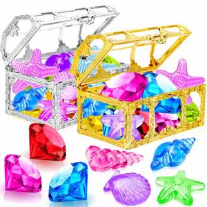 lot 20355 image: Thuodo Diving Gems Pool Toy Set, 24 PCS with Treasure Chest (Open Box, May Be Missing Pieces)