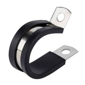 lot 20356 image: ISPINNER 12 Pack 78 Inch Rubber Cushioned Stainless Steel Cable Clamp, Hose Clamp, Pipe Clamp (78 Inch)