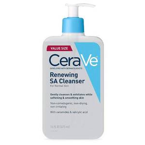 lot 20357 image: CeraVe Renewing Salicylic Acid Cleanser, BHA Exfoliating Face Wash, 16oz
