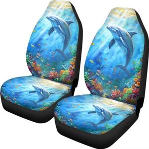 lot 20361 image: FUIALDOLG Dolphin Seaweed Car Front Seat Covers Anti-dust Interior Accessories,2 Pcs Seat Cushion for Cars Universal Auto Cushion Covers for Almost Cars Interior Easy to Clean and Washable