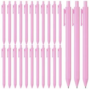 lot 20362 image: Fulmoon 25 Pcs Ballpoint Pens Bulk Retractable Comfortable Writing Pens Cute Christmas Supplies in Medium Point 1.0 mm for Teacher Office Home Baby Shower (Light Pink,Black Ink)