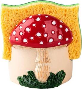 lot 20363 image: dgudgu Mushroom Kitchen Sponge Holder Cute Resin Sink Caddy Organizer Decor