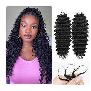 lot 20364 image: Deep Wave Crochet Hair for Black Women, Pre-Separated Feather Crochet Hair