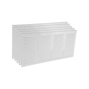 lot 20371 image: Vent Systems 16in x 8in Inch (Overall Dimensions) Pack of 5 - White - Air Vent Cover Metal Air Return Grill with Built-in Mesh Guard Screen HVAC Vent Duct Cover for Home Improvement