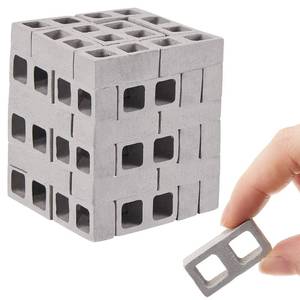 lot 20381 image: Civaner 80 Pcs Mini Bricks, 112 Scale Concrete Blocks,Gray-Square