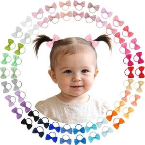 lot 20382 image: CLLOT 60Pcs 2 Inches Baby Bows Hair Ties Mini Boutique Hair Bows for Baby