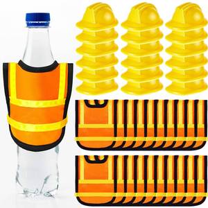 lot 20390 image: Layhit 40 Pcs Miniature Construction Party Decorations 20 Mini Safety Hats and Vests Birthday Party Favors Cupcake Topper Supplies