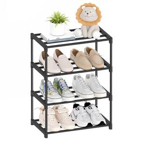 lot 20395 image: Autonomier 4 Tier Extra Small Shoe Rack (16.3in Wide), Narrow Stackable